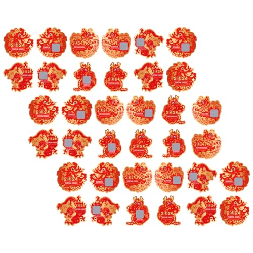 EXCEART 64St festliche -Tickets Glückliche Rubbelkarte chinesisches neujahr dimensions Aufkleber Badezimmerdekorationen Party-Rubbelkarte Karte abrubbeln Karte ziehen China von EXCEART