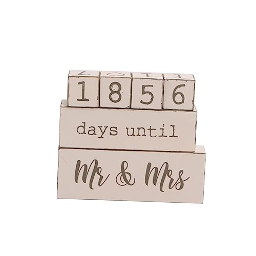 EXCEART DIY-Kalender Dekoration Tischdeckel Party ästhetisch Countdown-Kalender Monat Paare Neonlichtzeichen personalisierter Bilderrahmen Planke Kalender basteln Holzkalender Bambus Beige von EXCEART