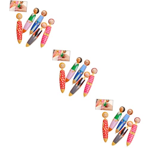 EXCEART 3er-sets Mit Cartoon-stift-kollektion Kugelschreiber Bonbon-mine Für Kinder Studenten Schreibtisch-accessoires Bezauberndes Puppen-design 5 Stück * 3 von EXCEART