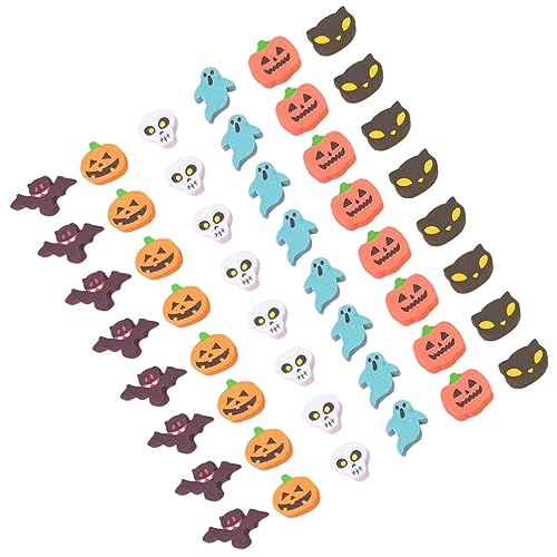 EXCEART Radiergummis Schreibwaren 100 Stück Halloween-Mini- Dekorative Niedliche Cartoon- Kürbis-Fledermaus-Spinnen-Totenkopf-Form Radiergummi Für Partygeschenke Spiele Preise von EXCEART