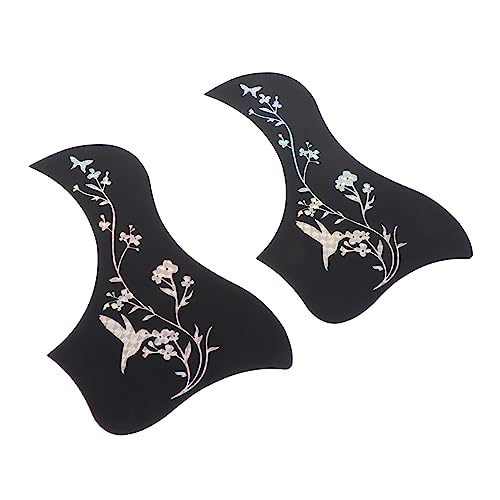 EXCEART Selbstklebende Gitarren-schlagbrett-Aufkleber 2 Stück Vogel-Design für 40/41 Zoll Akustikgitarre Farbe Silber Holzmaterial EXCEART Selbstklebende Gitarren-schlagbrett-Aufkleber 2 Stück Vogel-Design für 40/41 Zoll Akustikgitarre Farbe Silber Holzmaterial von EXCEART