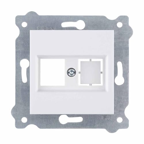 EXEN - Frontplatte Netzwerkdose Telefondose Unterputz USB, HDMI, SAT - Weiß Frontplatte ohne Stecker Steckdose - All-in-One Kompatibel mit Serien KARELL/ODAK/COMFORT - 255/01E EXEN - Frontplatte Netzwerkdose Telefondose Unterputz USB, HDMI, SAT - Weiß Frontplatte ohne Stecker Steckdose - All-in-One Kompatibel mit Serien KARELL/ODAK/COMFORT - 255/01E von EXEN