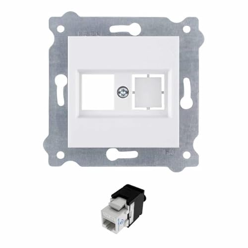 EXEN - Frontplatte Netzwerkdose Unterputz Telefondose USB, HDMI, SAT - Weiß Frontplatte ohne Stecker Steckdose - Modul Weiß RJ45 Cat.5e UTP - All-in-One Kompatibel mit Serien KARELL/ODAK/COMFORT EXEN - Frontplatte Netzwerkdose Unterputz Telefondose USB, HDMI, SAT - Weiß Frontplatte ohne Stecker Steckdose - Modul Weiß RJ45 Cat.5e UTP - All-in-One Kompatibel mit Serien KARELL/ODAK/COMFORT von EXEN