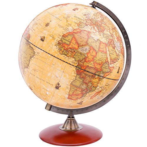 Exerz 30cm Antiker Globus Mit Holzfuß - Englische Karte - Für Kinder Büro Deko - Schülerglobus Morden Map Mit Antiker Farbe - Durchmesser 30cm Exerz 30cm Antiker Globus Mit Holzfuß - Englische Karte - Für Kinder Büro Deko - Schülerglobus Morden Map Mit Antiker Farbe - Durchmesser 30cm von EXERZ