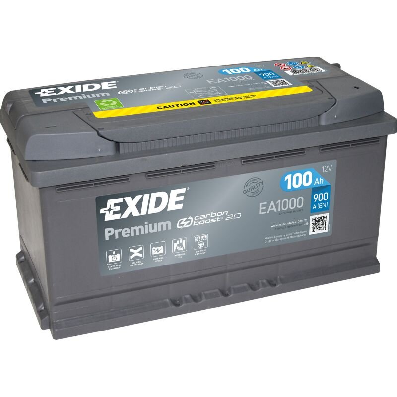 EXIDE EA1000 Premium Carbon Boost Auto 12V 100Ah 900A von EXIDE