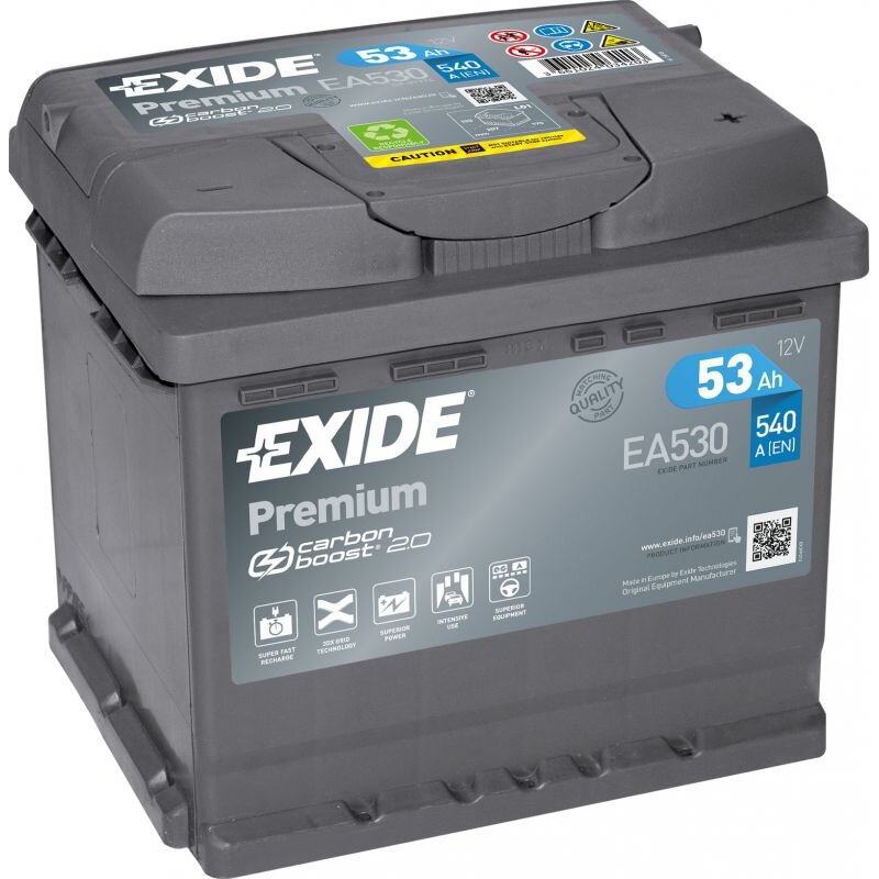 EXIDE EA530 Premium Carbon Boost Auto 12V 53Ah 540A von EXIDE