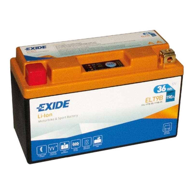 Exide ELT9B 12V 3Ah Lithium Motorradbatterie LiIon 190A von EXIDE