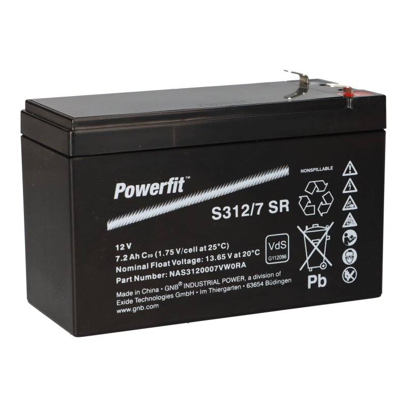 Exide Powerfit Bleiakku AGM 12V 7,2Ah S312/7 SR von EXIDE