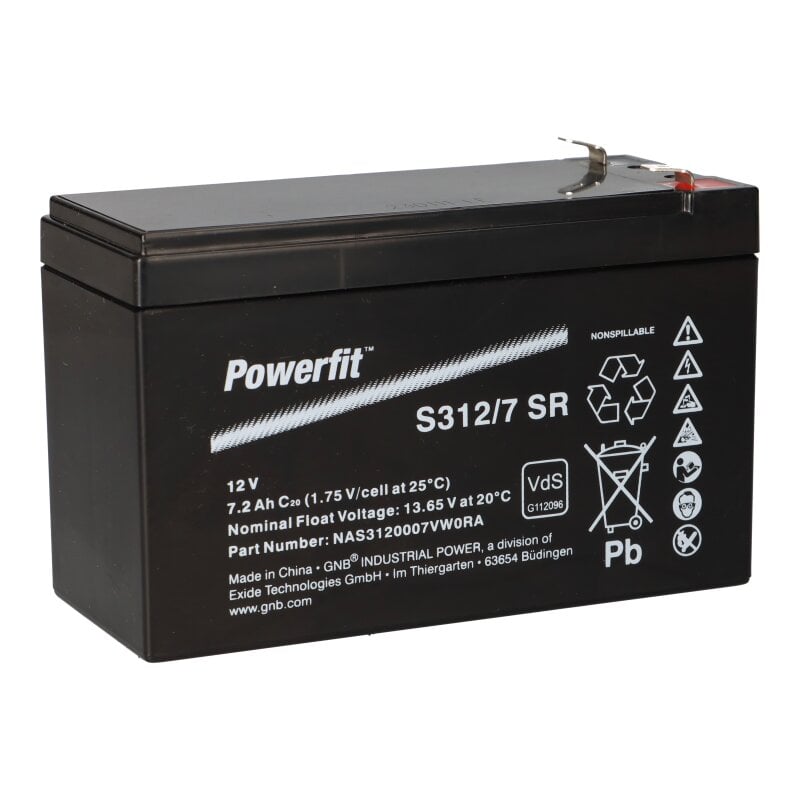 Exide Powerfit Bleiakku AGM 12V 7,2Ah S312/7 SR Exide Powerfit Bleiakku AGM 12V 7,2Ah S312/7 SR von EXIDE