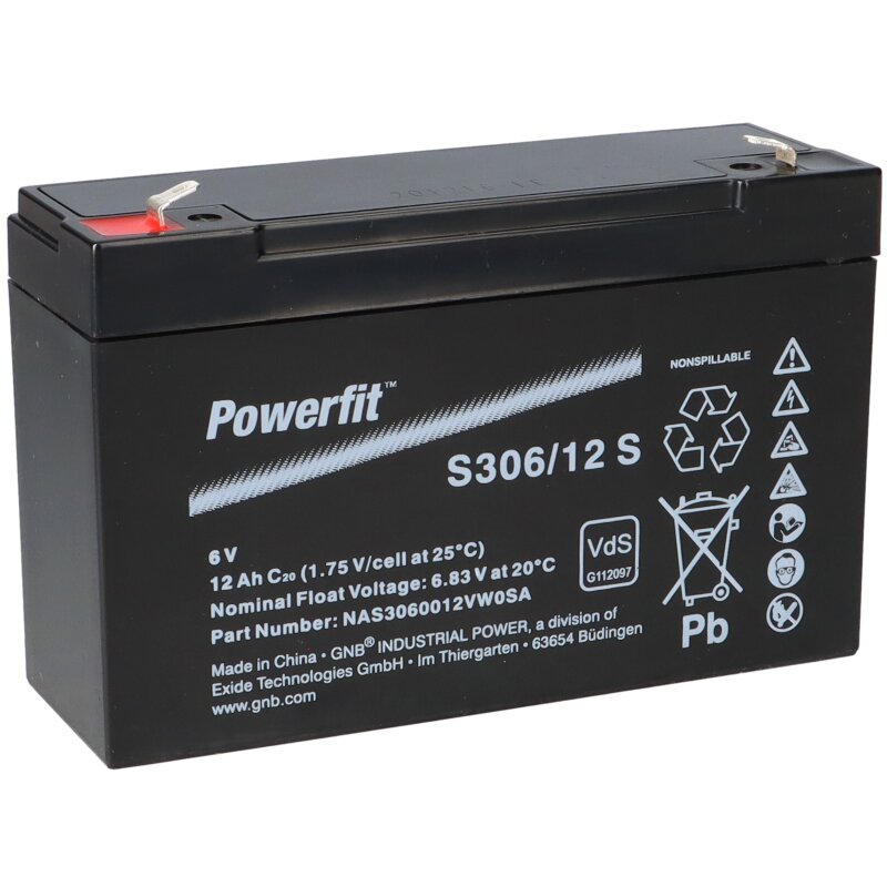 Exide Powerfit Bleiakku AGM 6V 12Ah S306/12 S Exide Powerfit Bleiakku AGM 6V 12Ah S306/12 S von EXIDE