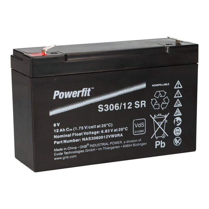 Exide Powerfit Bleiakku AGM 6V 12Ah S306/12 SR von EXIDE