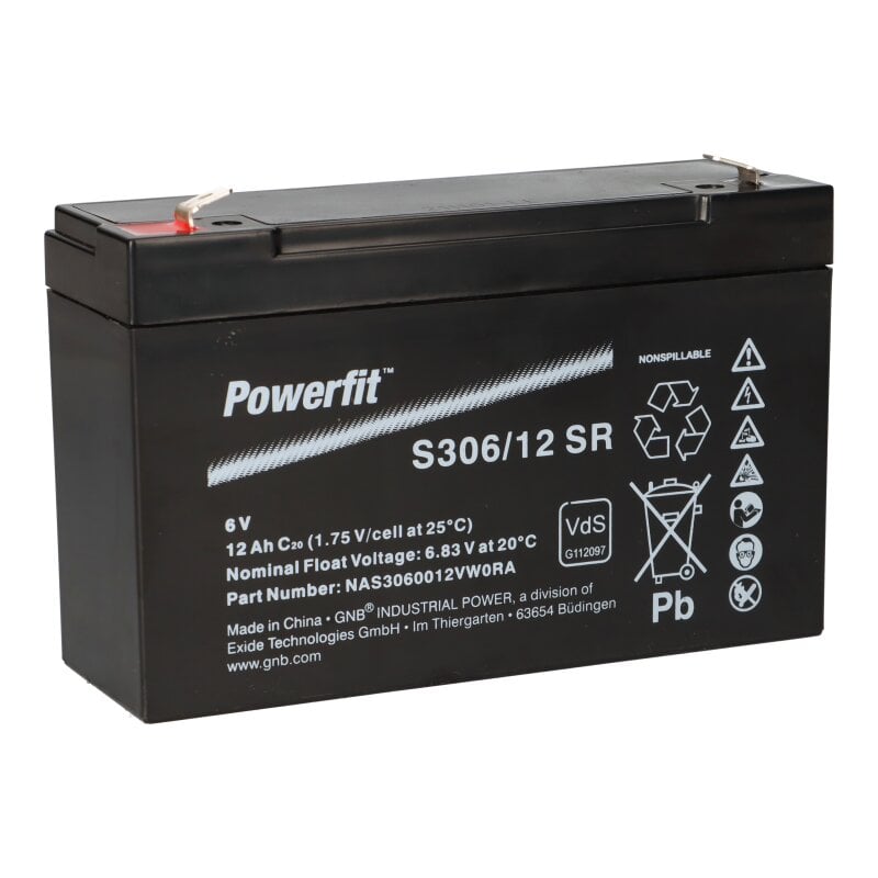 Exide Powerfit Bleiakku AGM 6V 12Ah S306/12 SR Exide Powerfit Bleiakku AGM 6V 12Ah S306/12 SR von EXIDE