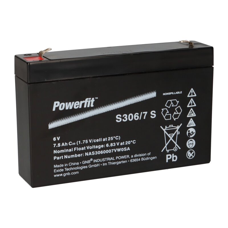 Exide Powerfit Bleiakku AGM 6V 7,5Ah S306/7 S von EXIDE