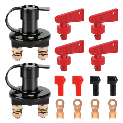 EXLECO 2er Auto Batterie Trennschalter 12V Batterieschalter Batterie Hauptschalter Abgeschnitten Switch Hauptstromschalter Batterietrennschalter Batteriehauptschalter Knochen Schalter mit 2 Schlüsseln EXLECO 2er Auto Batterie Trennschalter 12V Batterieschalter Batterie Hauptschalter Abgeschnitten Switch Hauptstromschalter Batterietrennschalter Batteriehauptschalter Knochen Schalter mit 2 Schlüsseln von EXLECO