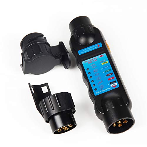 EXLECO 7 Pin Anhänger Prüfgerät mit 7-13 Polige Adapter Anhängerbeleuchtung Testen Gerät Anhänger Tester Wohnwagen Testgerät 12V Anhängersteckdose Prüfer KFZ für Stecker Steckdose Trailer Tester LKW EXLECO 7 Pin Anhänger Prüfgerät mit 7-13 Polige Adapter Anhängerbeleuchtung Testen Gerät Anhänger Tester Wohnwagen Testgerät 12V Anhängersteckdose Prüfer KFZ für Stecker Steckdose Trailer Tester LKW von EXLECO
