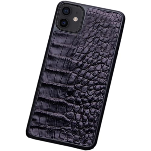 EXOTUF Ultradünne Hülle für iPhone 15 Pro Max/15 Plus/15 Pro/15, echte Krokodillederhülle mit Bildschirmkameraschutz, Premium Business Cover von EXOTUF