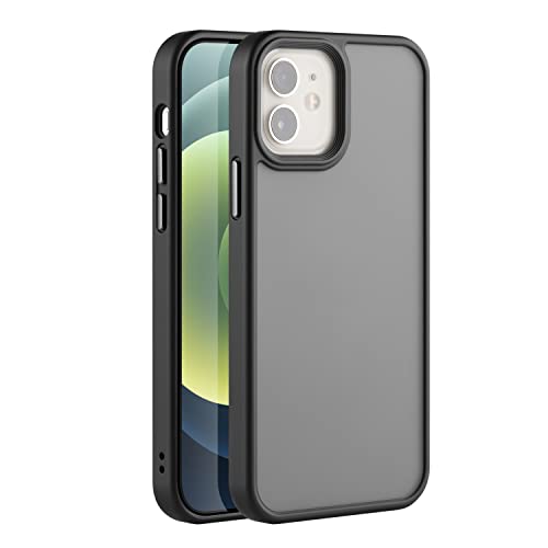 EXPE Matt Case für iPhone 12 Hülle - Handyhülle Schutzhülle - Stoßfest, Anti-Kratzer und Anti-Rutsch - Dünn und leicht - Perfekte Passform - Schwarz von EXPE