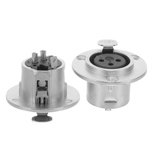 EXQUIMEUBLE 2Stücke Pin Mikrofonbuchse Runde Adapter Für Audiogeräte Einfach Zu Installieren Kompatibel Mit Lautsprechern Und Mikrofonen Für Patchkabelanwendungen von EXQUIMEUBLE