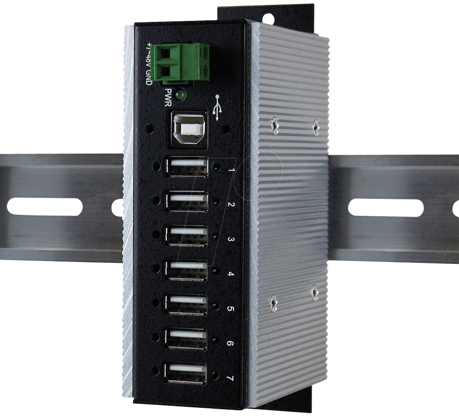 EXSYS 1177HMVSWT - USB2.0 7-Port Metall Hub - Erweiteter Temperaturbereich von EXSYS
