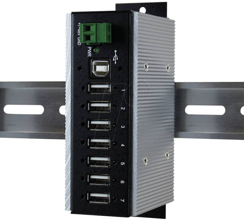 EXSYS 1177HMVSWT - USB2.0 7-Port Metall Hub - Erweiteter Temperaturbereich von EXSYS