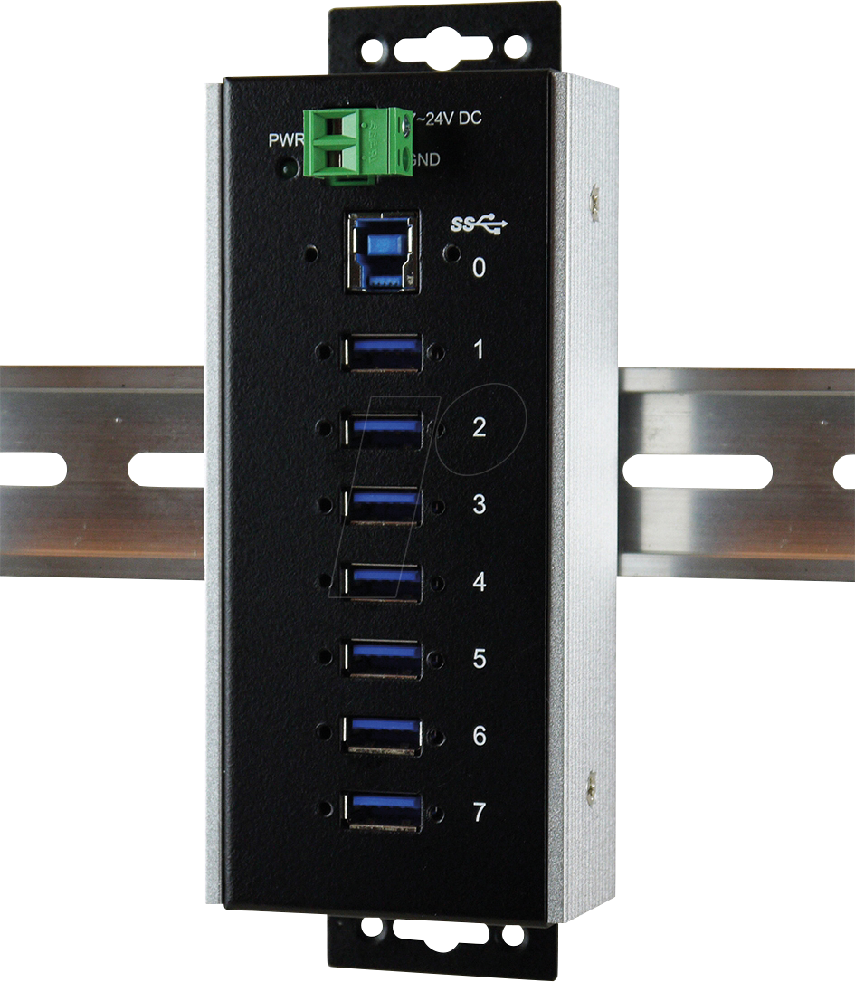 EXSYS 1187HMVSWT - USB 3.0 7-Port Industrie-Hub, 7x A, -40°C - +85°C von EXSYS