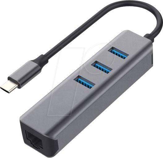 EXSYS EX-1133-N3 - Netzwerkkarte, USB-C, Gigabit Ethernet, 1x RJ45, 3x USB von EXSYS