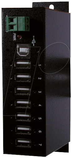 EXSYS EX-1177HMV - USB 2.0 7-Port Metall Hub verschraubbare Anschl. von EXSYS