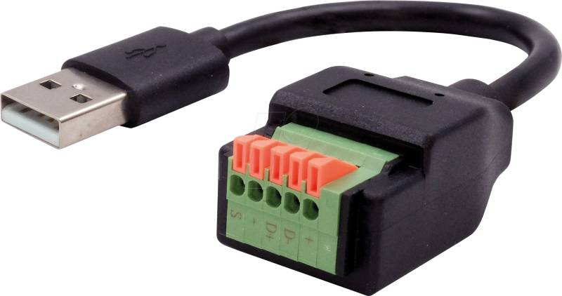 EXSYS EX-49129 - USB 2.0 Konverter, USB-A Stecker auf 5-pin Terminal Block von EXSYS