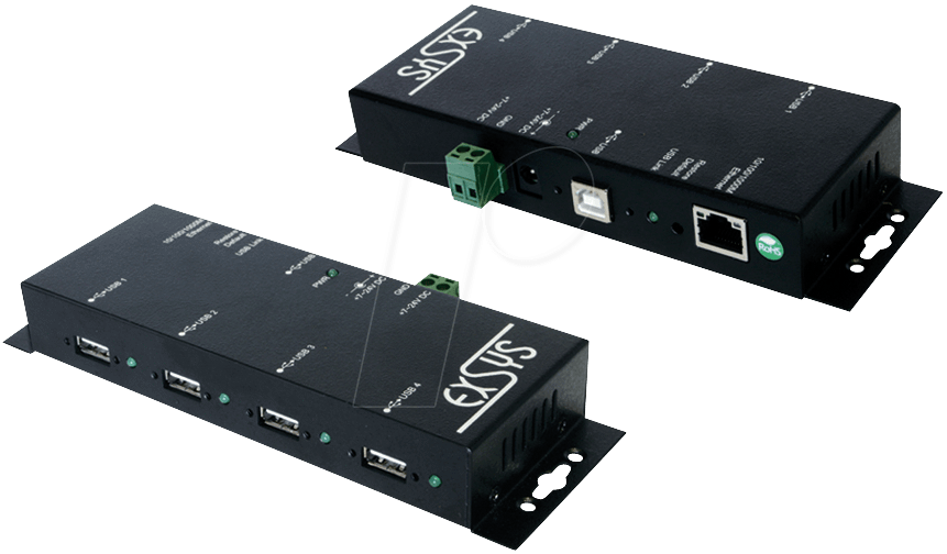 EXSYS EX-6002 - 4x USB over Gigabit LAN, Metallgehäuse von EXSYS