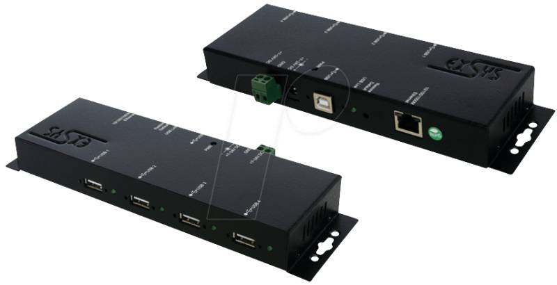 EXSYS EX-6002POE - Ethernet PoE 1Giga-LAN zu 4 x USB 2.0 Ports von EXSYS