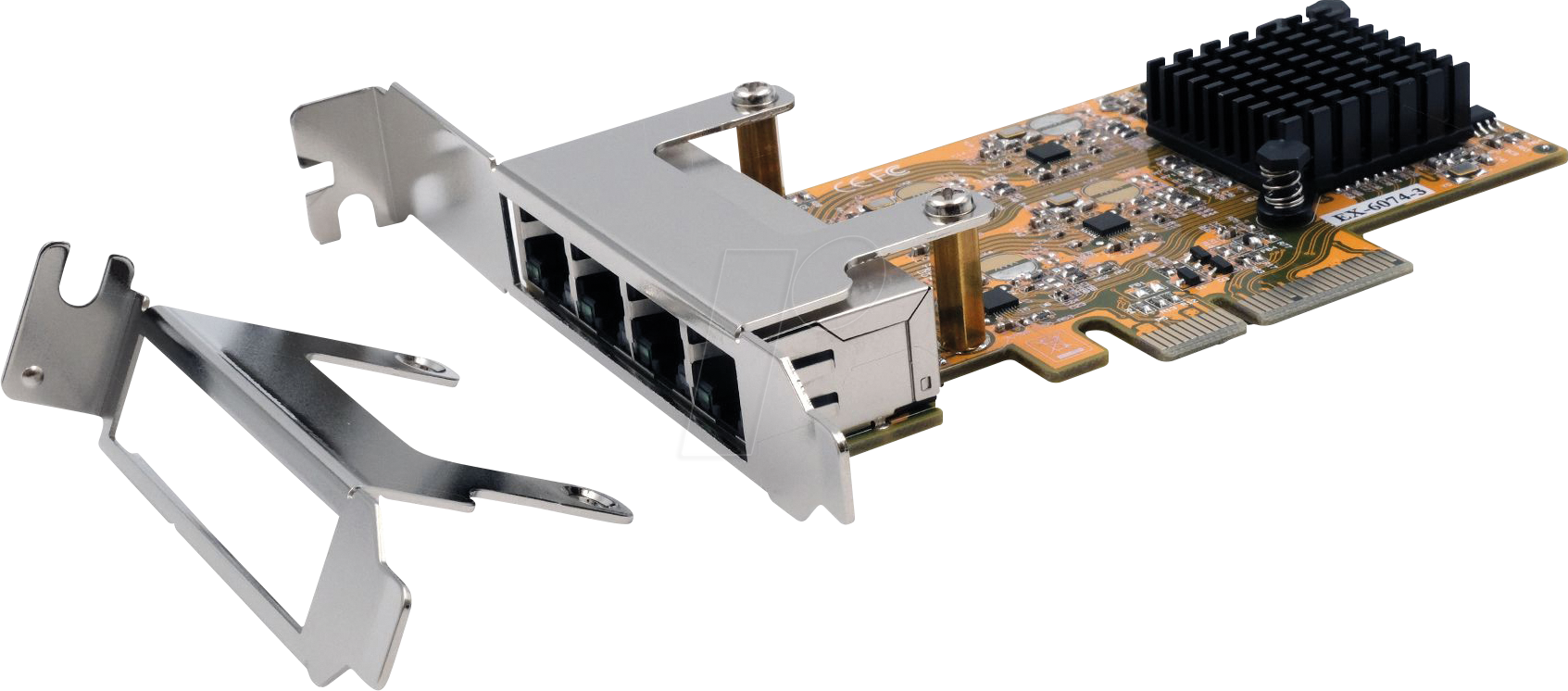 EXSYS EX-6074-3 - Netzwerkkarte, PCIe, Gigabit Ethernet, 4x RJ45 von EXSYS