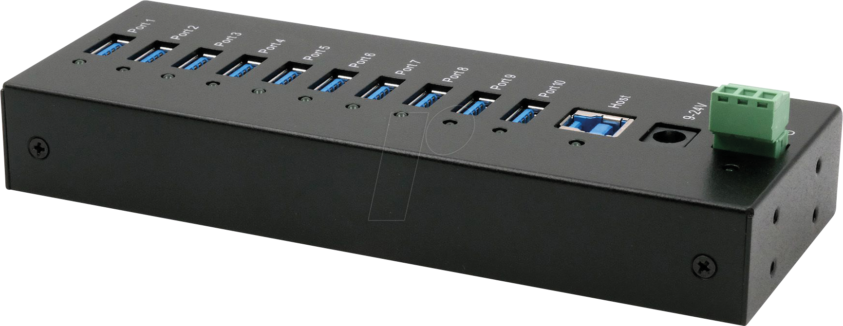 EXSYS EX11230HMS - USB 3.0 10-Port Industrie-Hub, 15 kV ESD, Tisch, Wand, Din-Rail von EXSYS