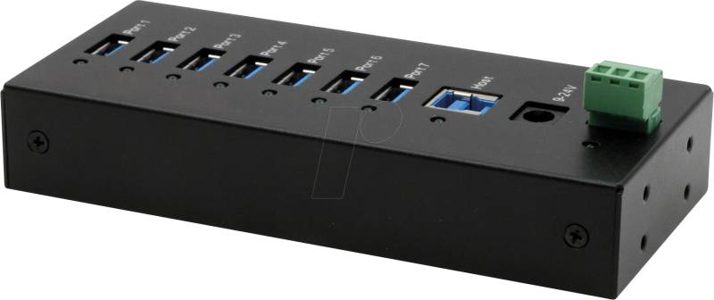 EXSYS EX11247HMS - USB 3.0 7-Port Industrie-Hub, 15 kV ESD, Tisch, Wand, Din-Rail von EXSYS