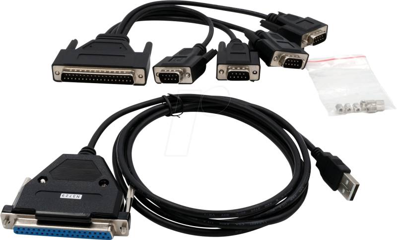 EXSYS EX1324-37P - USB 2.0 Konverter, USB-A auf 4x RS-232, 37-Pin, 1,8 m von EXSYS