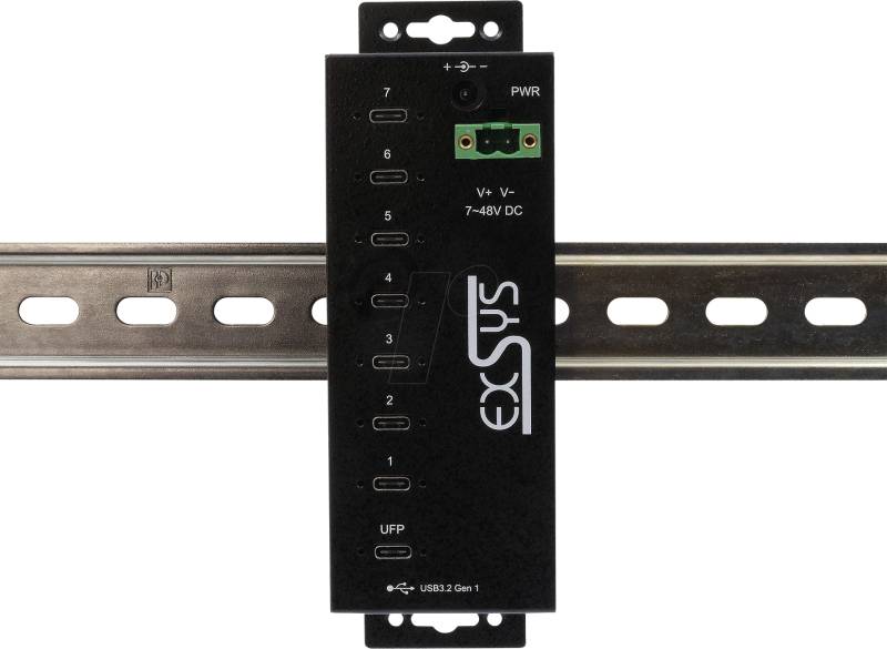 EXSYS EX1537HMVS - USB 3.0 7-Port Industrie-Hub, Managed, 15 kV ESD von EXSYS