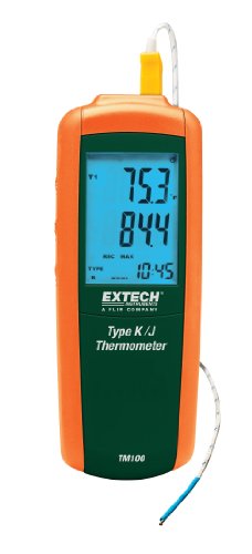 Extech Typ K/J Einzeleingang-Thermometer, 1 Stück, TM100 von EXTECH