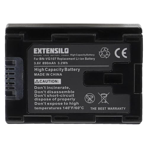 EXTENSILO 1x Akku Ersatz für JVC BN-VG108, BN-VG108E, BN-VG108U für Kamera (890mAh, 3,6V, Li-Ion) von EXTENSILO