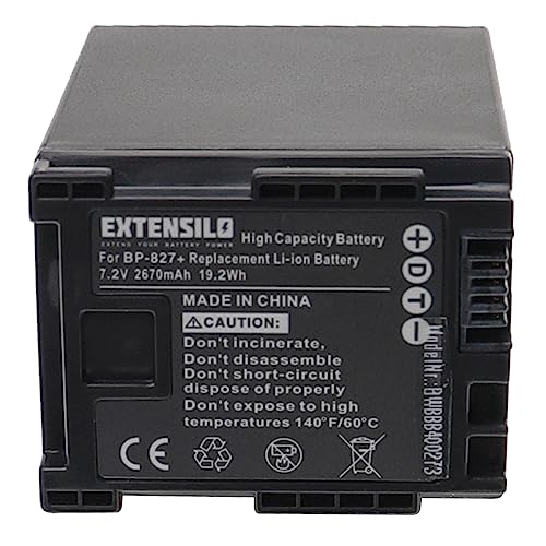 EXTENSILO 1x Akku kompatibel mit Canon Vixia FS11, FS100, HF10, HF200, HF100, HF11, HF20, FS10 Videokamera Camcorder (2670 mAh, 7,2 V, Li-Ion) von EXTENSILO