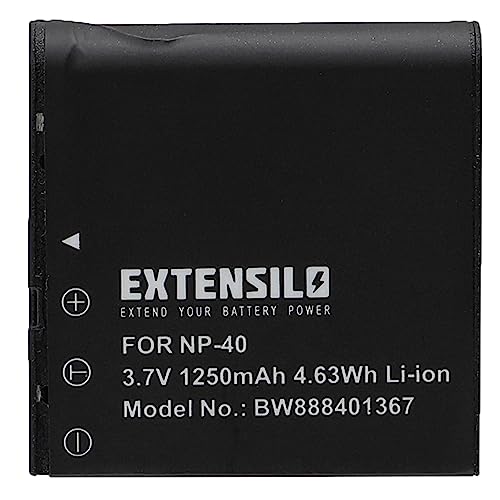 EXTENSILO 1x Akku kompatibel mit Casio Exilim EX-Z850, EX-Z750 Kamera (1250 mAh, 3,7 V, Li-Ion) von EXTENSILO