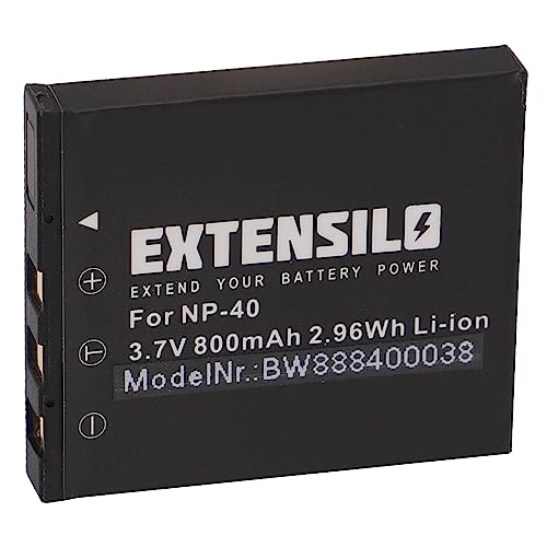 EXTENSILO 1x Akku kompatibel mit Fuji/Fujifilm FinePix F818, J50, V10, Z1, F810 Kamera (800mAh, 3,7V, Li-Ion) von EXTENSILO