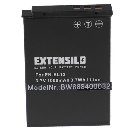 EXTENSILO 1x Akku kompatibel mit Nikon CoolPix S8100, S8200, S9100, S9200, S9300 Kamera (1000mAh, 3,7V, Li-Ion) von EXTENSILO