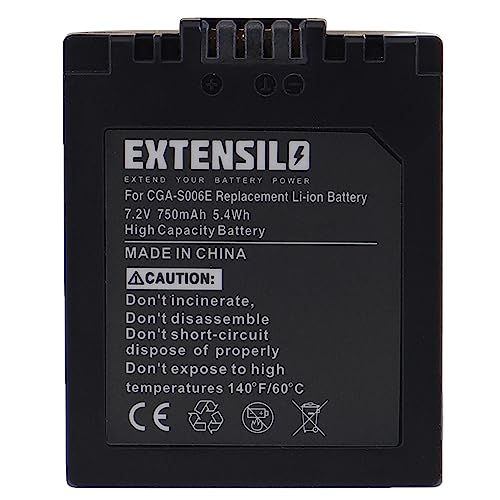 EXTENSILO 1x Akku kompatibel mit Panasonic Lumix DMC-FZ35, DMC-FZ38, DMC-FZ50, DMC-FZ7 Kamera (750mAh, 7,2V, Li-Ion) von EXTENSILO