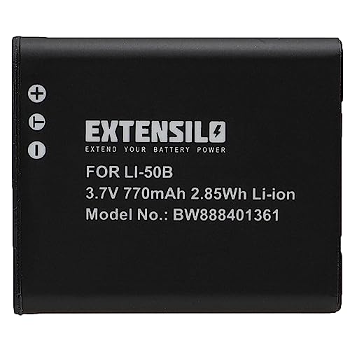 EXTENSILO 1x Akku kompatibel mit Ricoh WG-5 GPS, WG-4 GPS, WG-2, WG-4, WG-6, WG-70, WG-20, WG-60 Kamera (770 mAh, 3,7 V, Li-Ion) von EXTENSILO