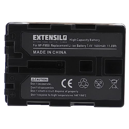 EXTENSILO 1x Akku kompatibel mit Sony DCR-TRV265E, DCR-TRV270E, DCR-TRV27, DCR-TRV285E, DCR-TRV270 Kamera (1600 mAh, 7,4 V, Li-Ion) von EXTENSILO