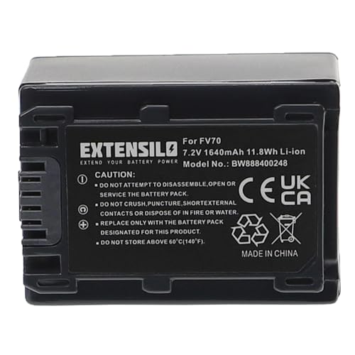 EXTENSILO 1x Akku kompatibel mit Sony HDR-CX625, HDR-CX570E, HDR-CX560VE, HDR-CX690, HDR-CX690EB Kamera (1640 mAh, 7,2 V, Li-Ion) von EXTENSILO