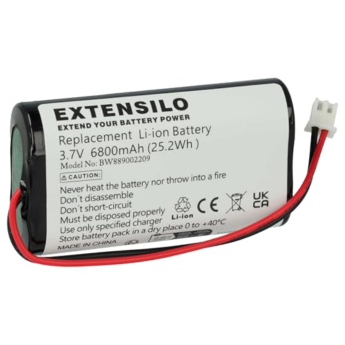 EXTENSILO 1x Akku kompatibel mit Zafferano Poldina, Olivia Pro, Poldina Pro Tischlampe, Nachttischlampe (6800 mAh, 3,7 V, Li-Ion) von EXTENSILO
