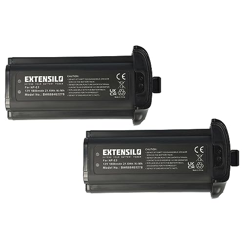 EXTENSILO 2X Akku Ersatz für Canon 7084A001, 7084A002, NP-E3 für Kamera (1800mAh, 12V, NiMH) von EXTENSILO