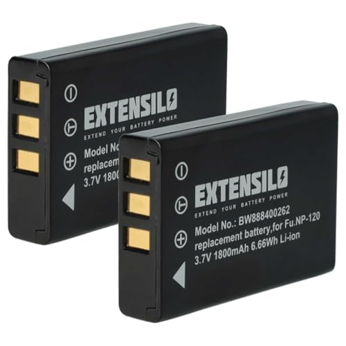 EXTENSILO 2X Akku Ersatz für Fuji/Fujifilm NP-120 für Kamera (1800 mAh, 3,7 V, Li-Ion) von EXTENSILO