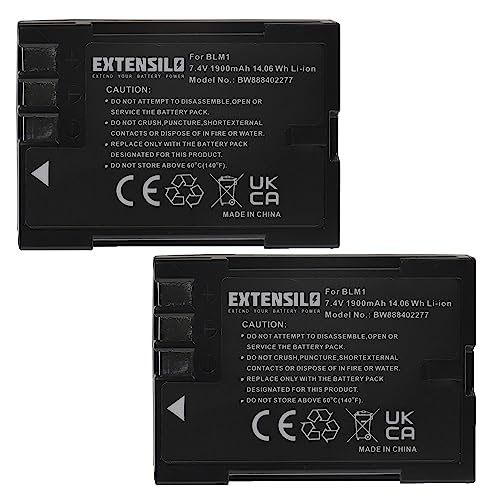 EXTENSILO 2X Akku Ersatz für Olympus PS-BLM1 für Kamera (1900mAh, 7,4V, Li-Ion) von EXTENSILO