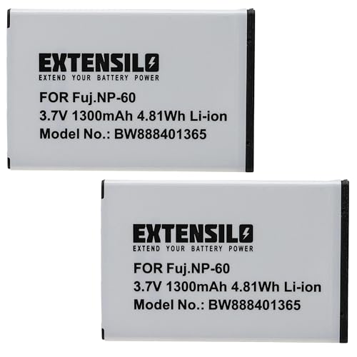 EXTENSILO 2X Akku Ersatz für Samsung SLB-1037, SLB-1137 für Kamera (1300mAh, 3,7V, Li-Ion) von EXTENSILO
